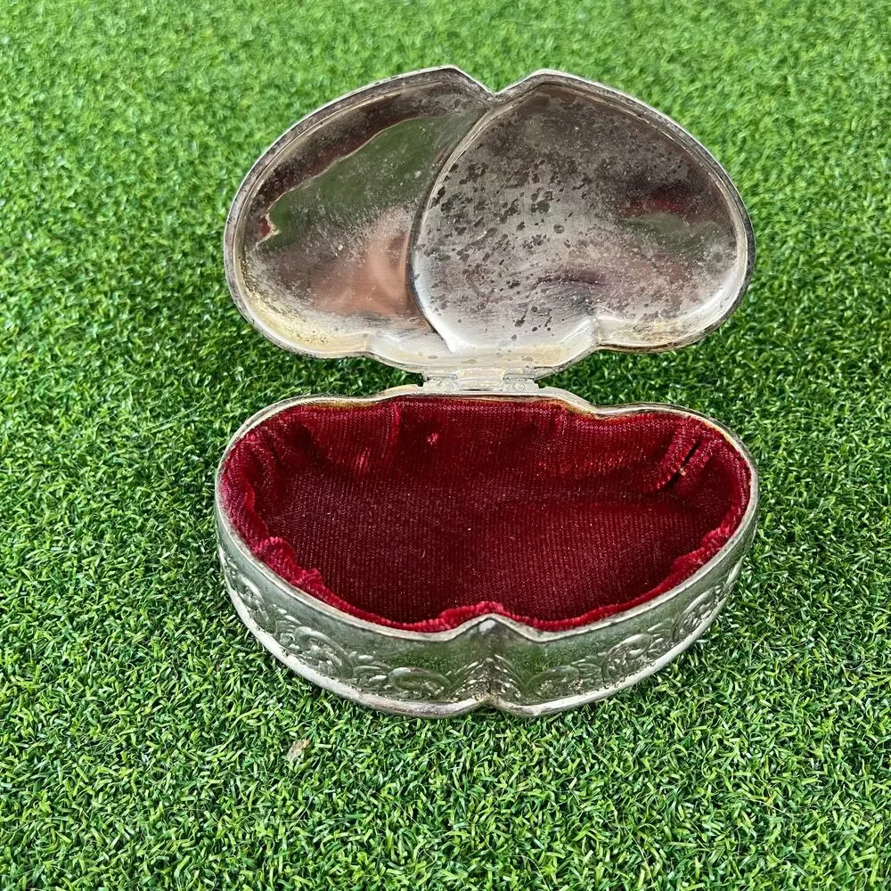 Vintage Godinger Double Heart Silver Plated Trinket Box